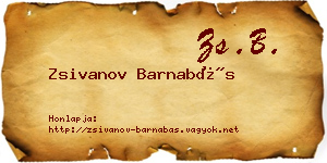 Zsivanov Barnabás névjegykártya